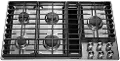 KCGD506GSS KitchenAid 36 Inch 5-Burner Downdraft Gas Cooktop - Stainless Steel