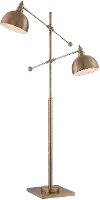Brushed Brass 2-Light Floor Lamp - Cupola