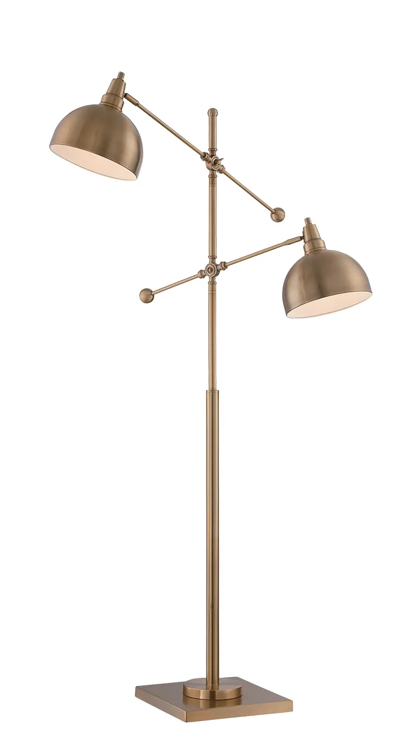 Cupola Brushed Brass 2-Light Floor Lamp-1