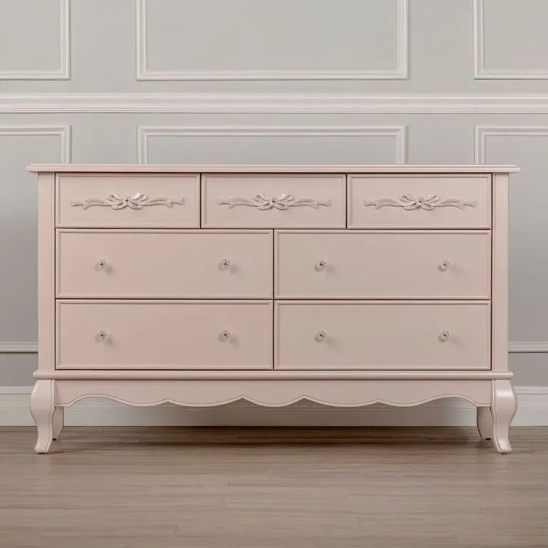 Blush Pink 7-Drawer Double Dresser - Aurora -2