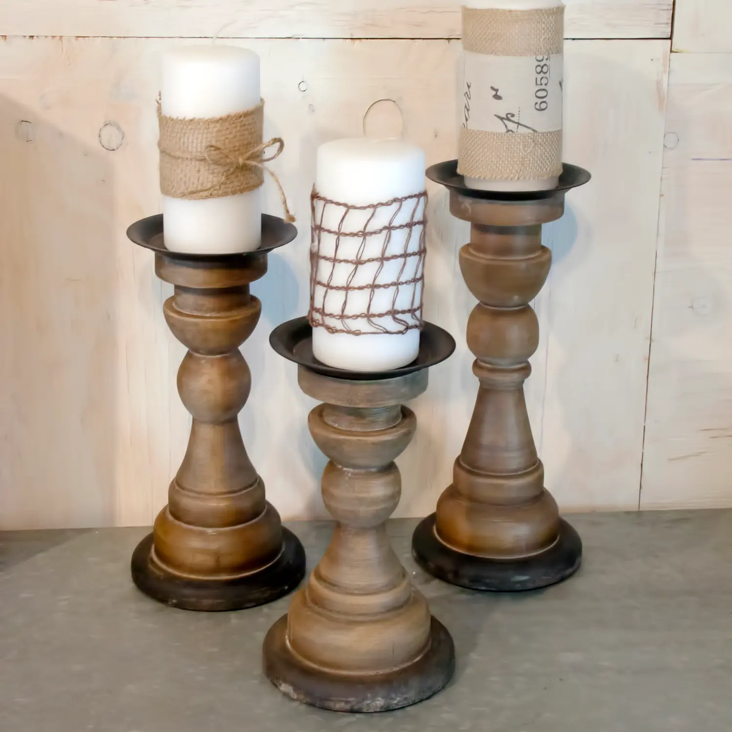 11 Wood Candle Holder-1