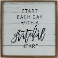 White, Black and Brown Grateful Wooden Sign