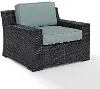 CO7155-BR Beaufort Blue and Wicker Armchair