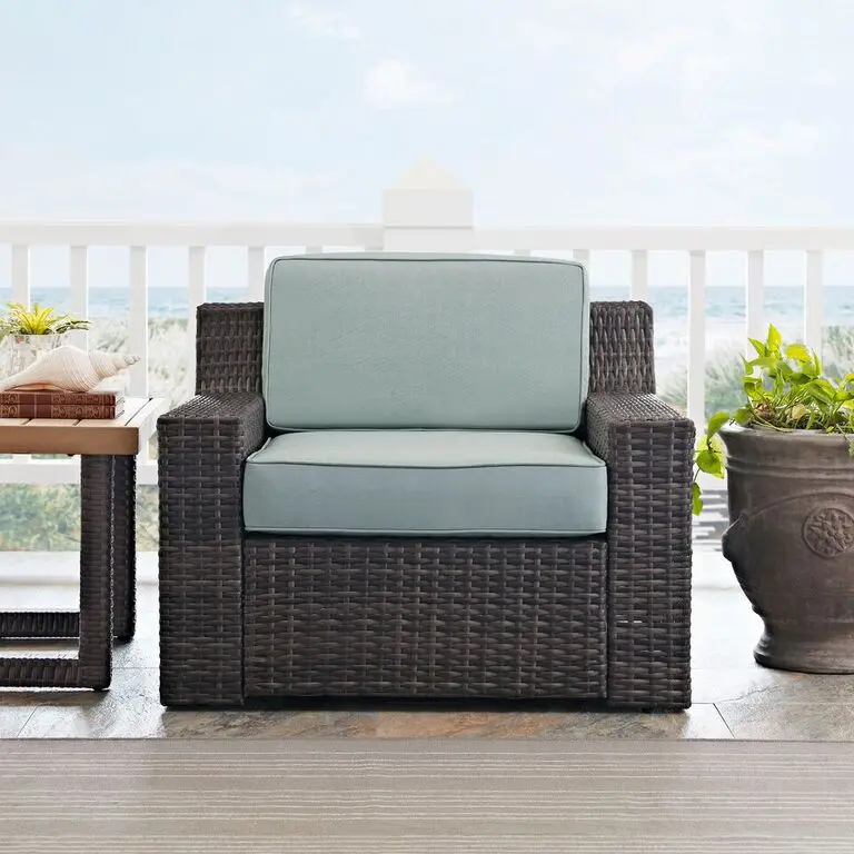 CO7155-BR Beaufort Blue and Wicker Armchair-2