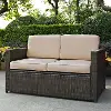 KO70092BR-SA Palm Harbor Brown and Wicker Patio Loveseat