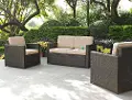 KO70003BR-SA Palm Harbor 3 Piece Brown and Beige Patio Furniture Set