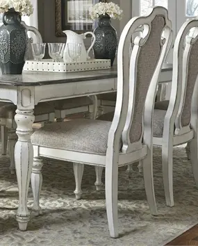 244-C2501S Magnolia Manor Antique White Upholstered Dining Chair-10