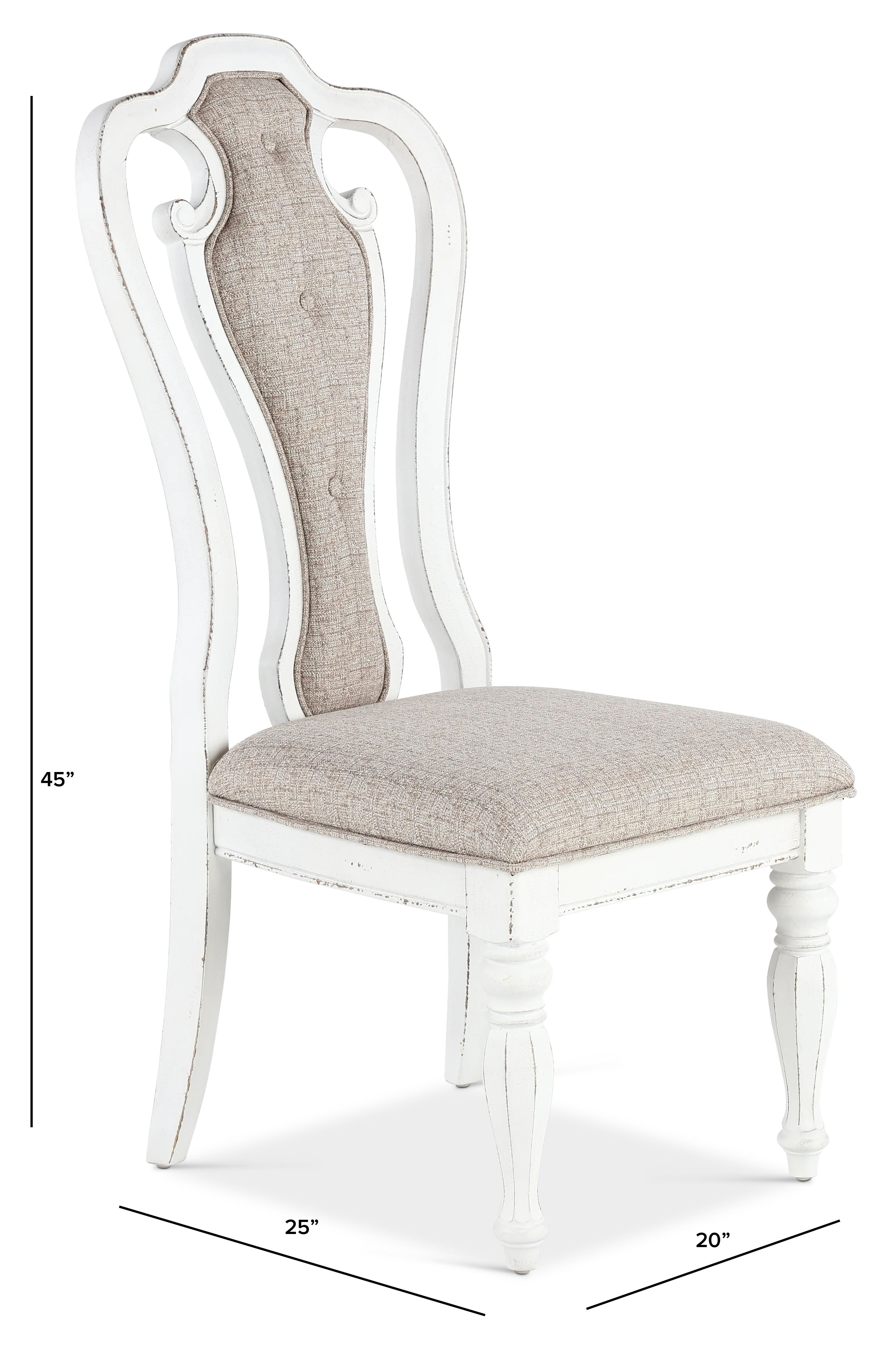 244-C2501S Magnolia Manor Antique White Upholstered Dining Chair-3