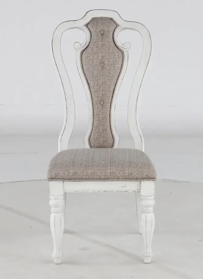 244-C2501S Magnolia Manor Antique White Upholstered Dining Chair-9