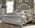244-BED6/6 Magnolia Manor Antique White Upholstered King Bed