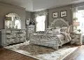 4PC:244/MAGNOLIA5/0 Magnolia Manor Antique White 4 Piece Queen Bedroom Set