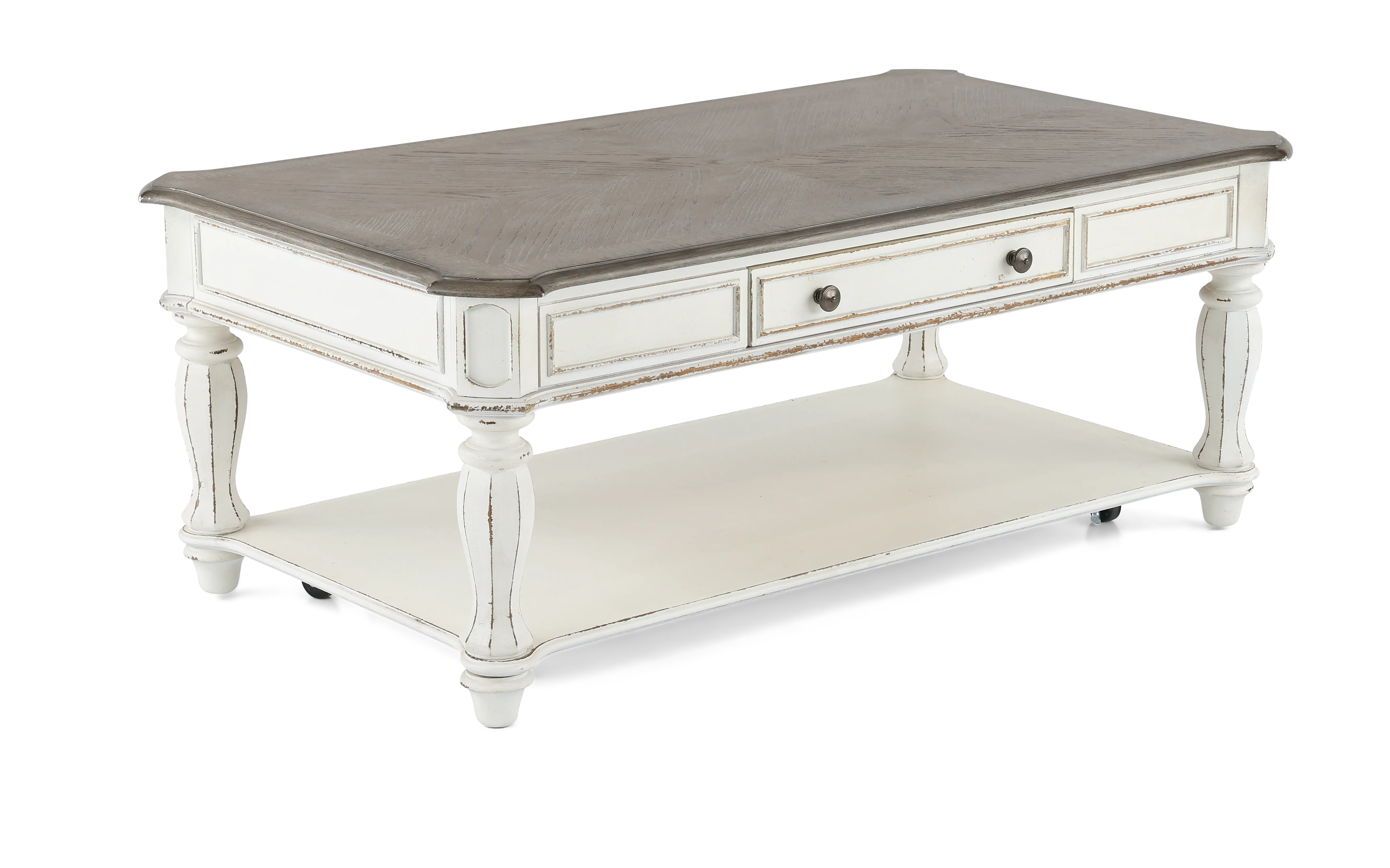 244-OT1010 Magnolia Manor White Coffee Table-1