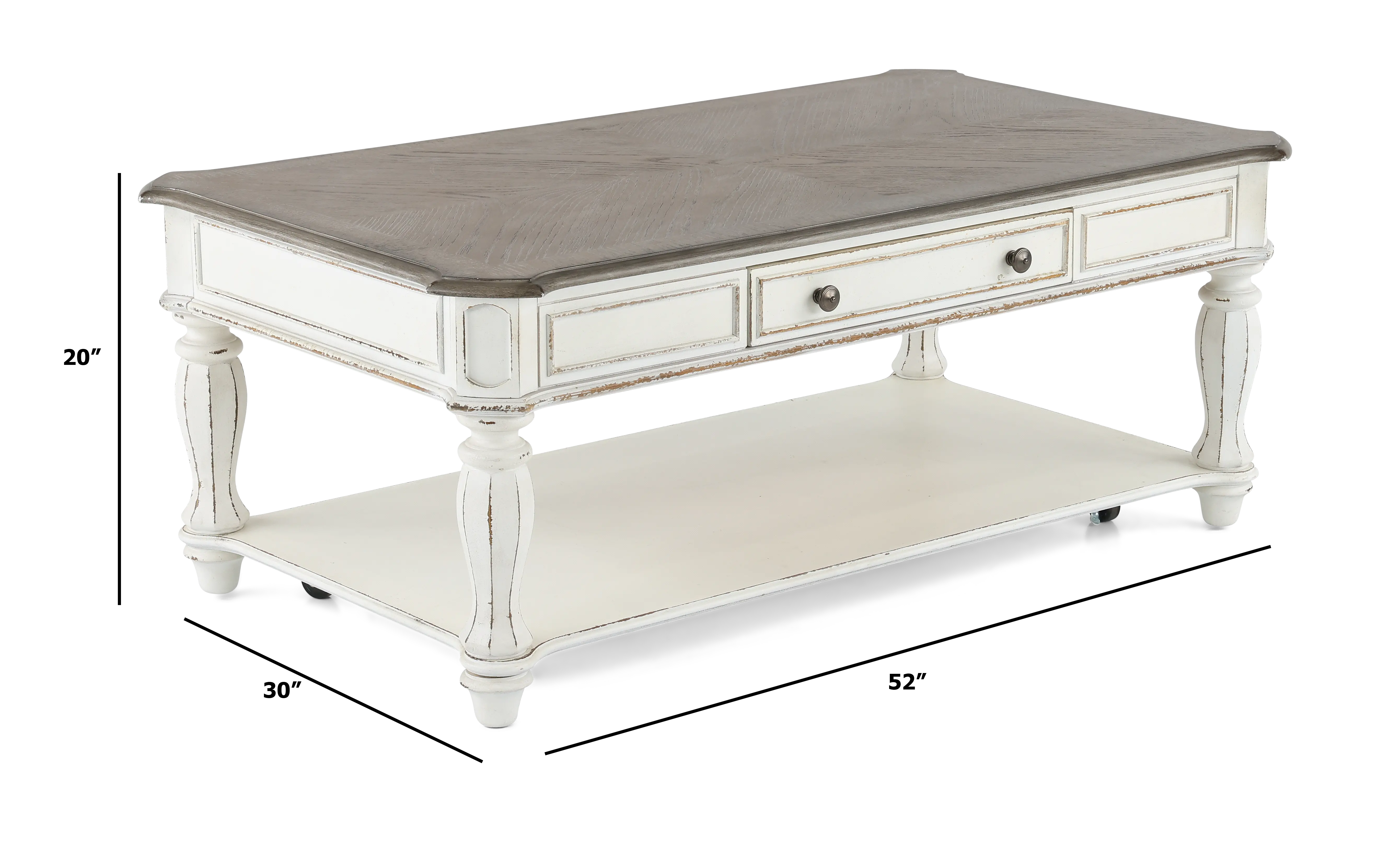 244-OT1010 Magnolia Manor White Coffee Table-3