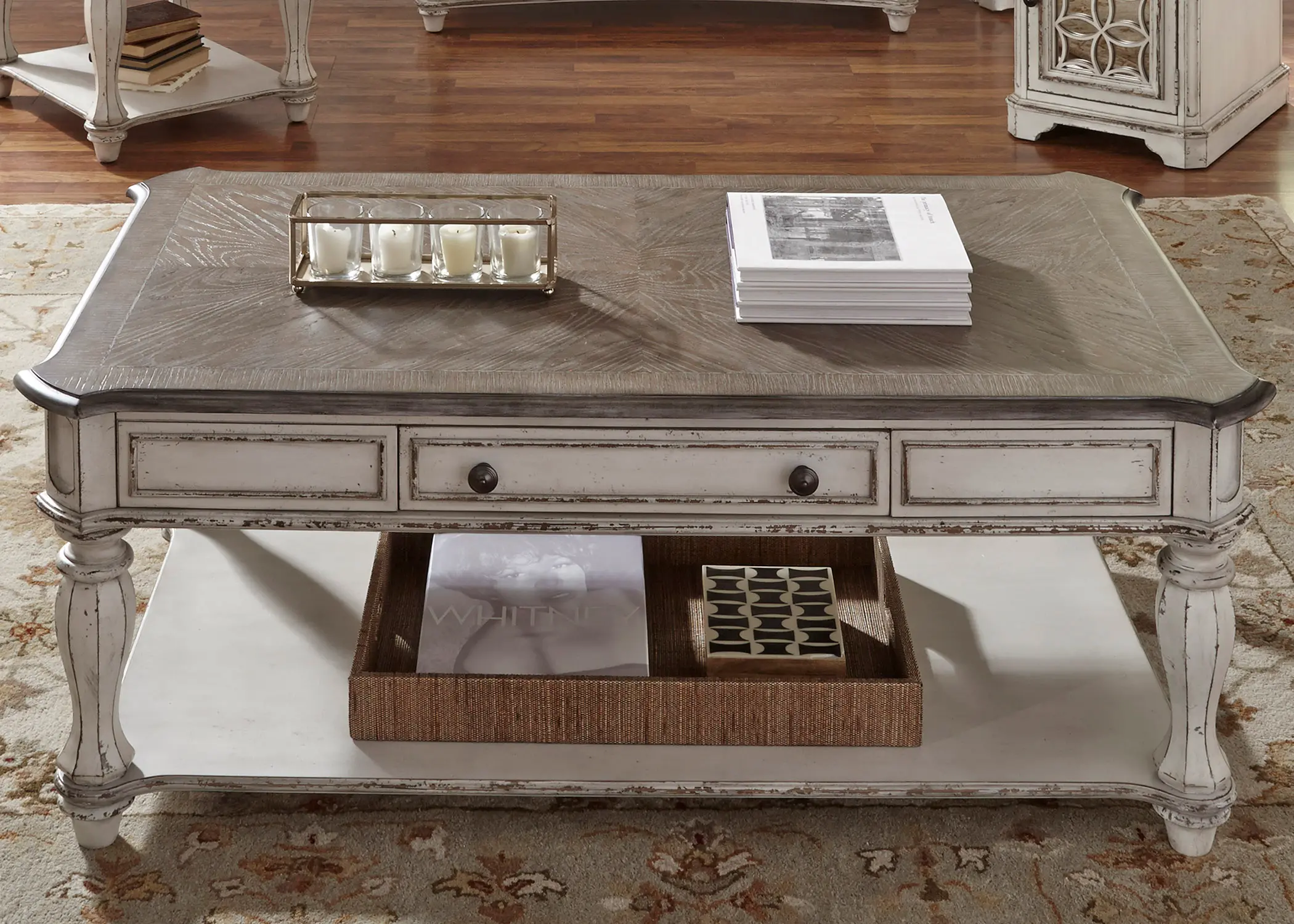 244-OT1010 Magnolia Manor White Coffee Table-8