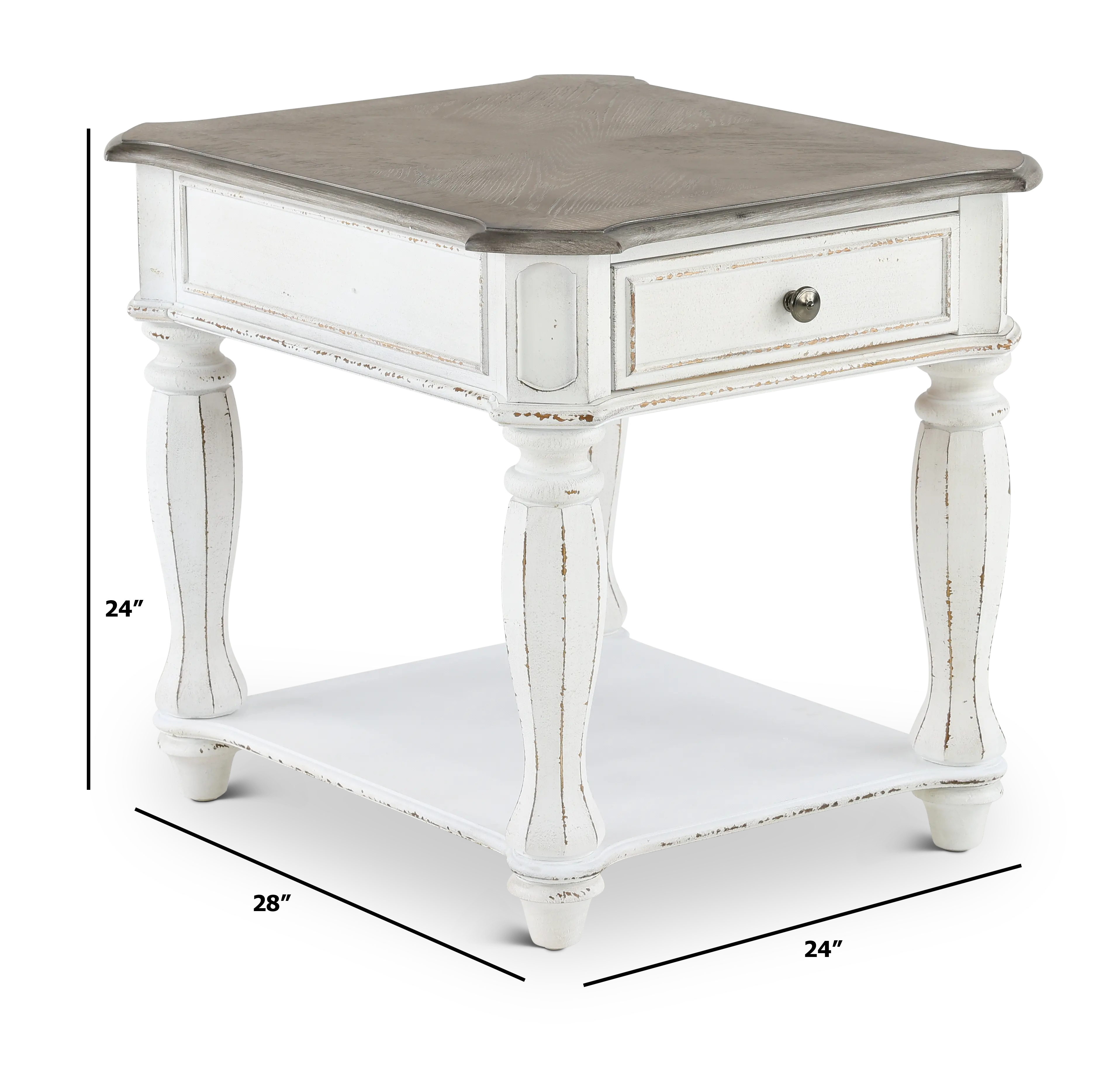 244-OT1020 Magnolia Manor Antique White End Table-3