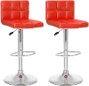 Carson Red Adjustable Bar Stool, Set of 2