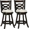 Woodgrove Dark Brown and White Counter Height Stool, Set of 2