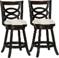 Woodgrove Dark Brown and White Counter Height Stool, Set of 2