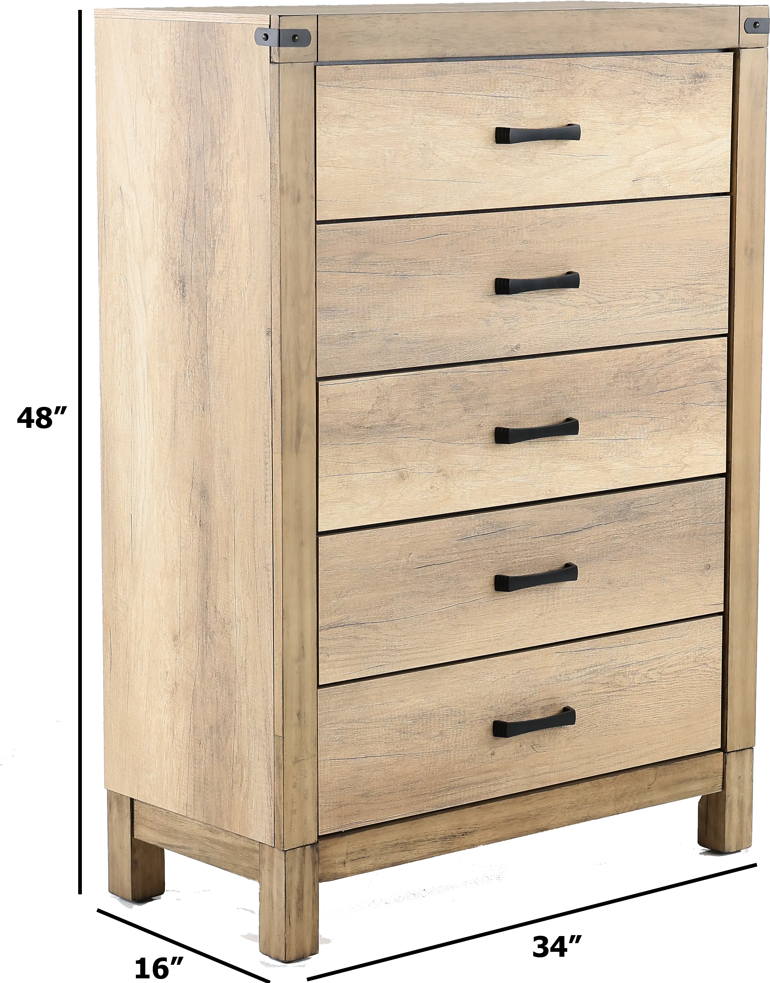 Matteo Rustic Contemporary Antiqued White Chest of Drawers-4