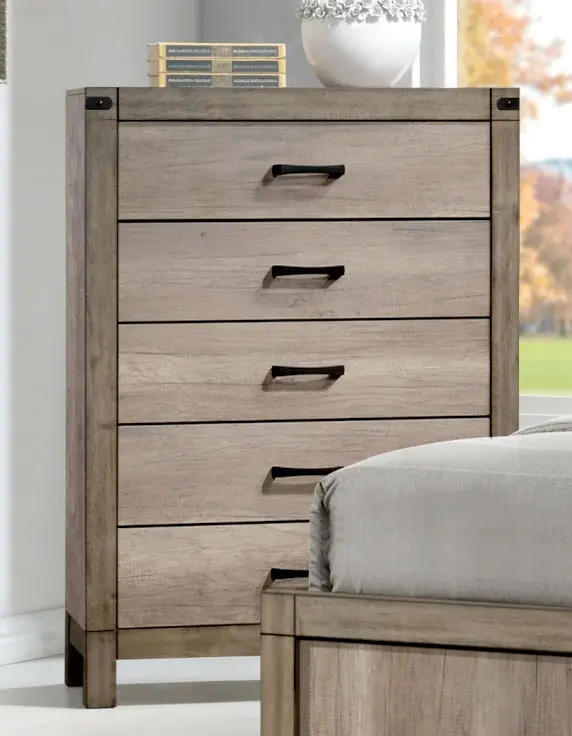 Matteo Rustic Contemporary Antiqued White Chest of Drawers-9