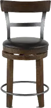 Barrel Tobacco Brown Swivel Counter Height Stool