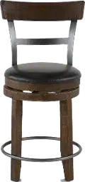 Barrel Tobacco Brown Swivel Counter Height Stool