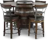 Barrel Tobacco Brown 5 Piece Counter Height Dining Set