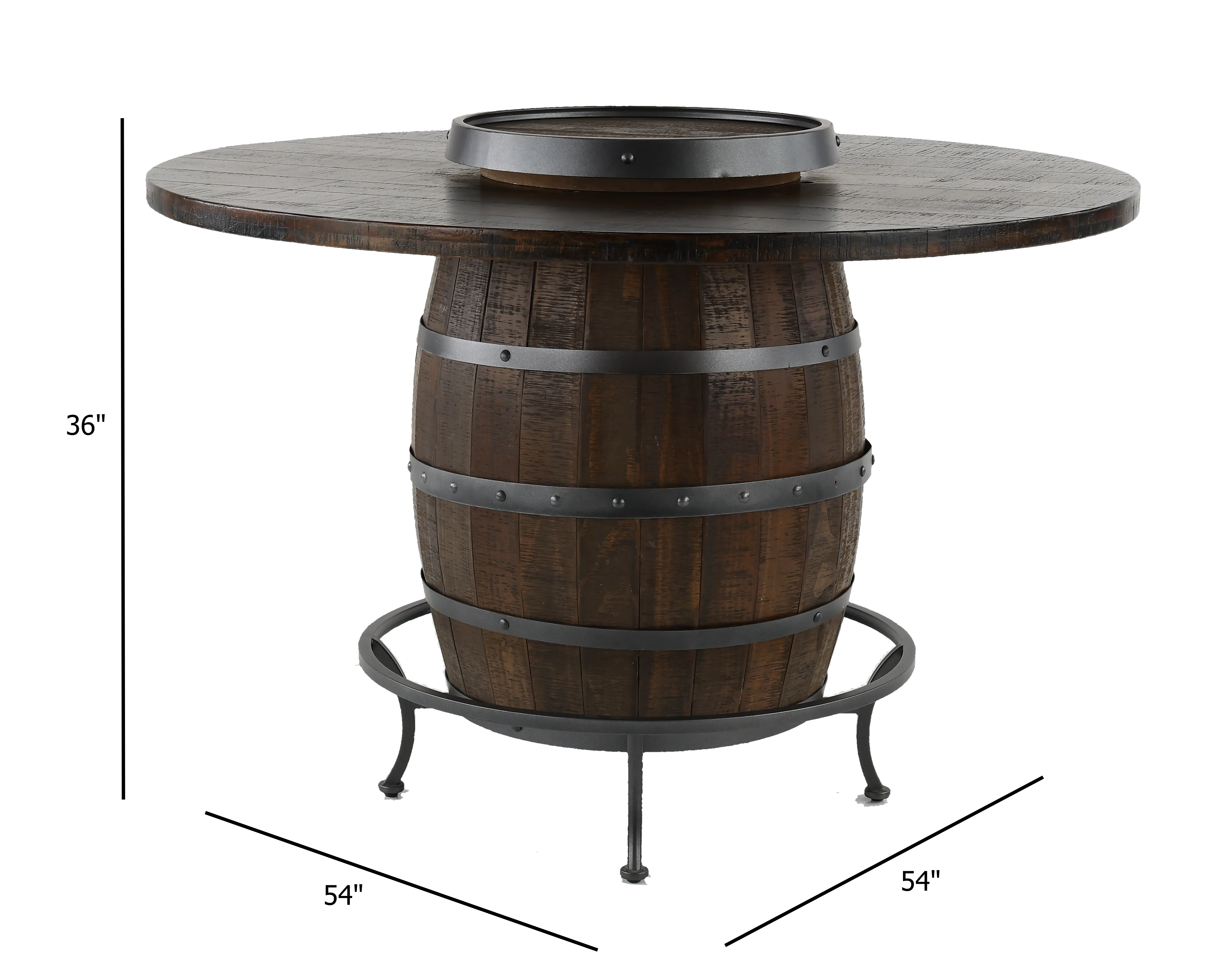 Barrel Tobacco Brown Counter Table-3