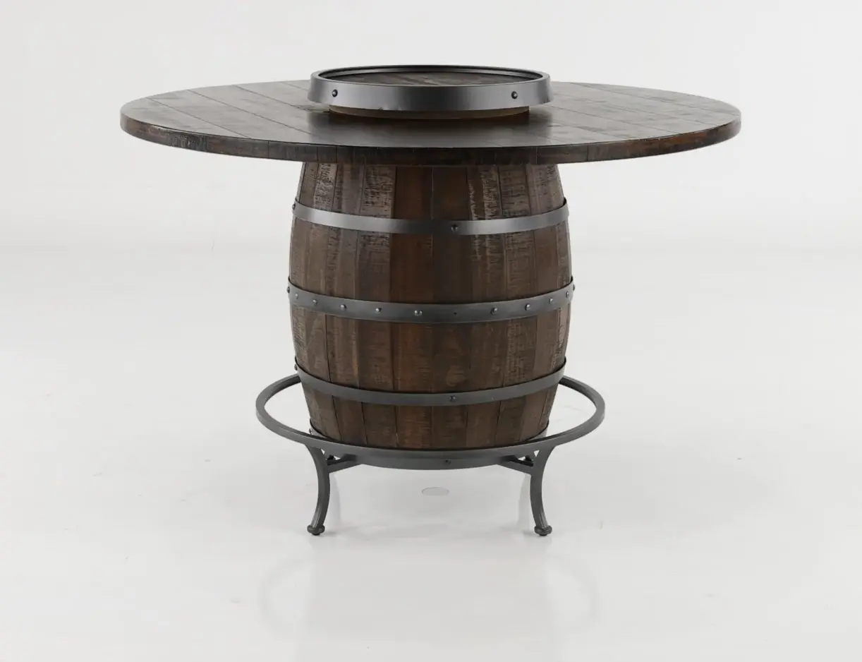 Barrel Tobacco Brown Counter Table-5