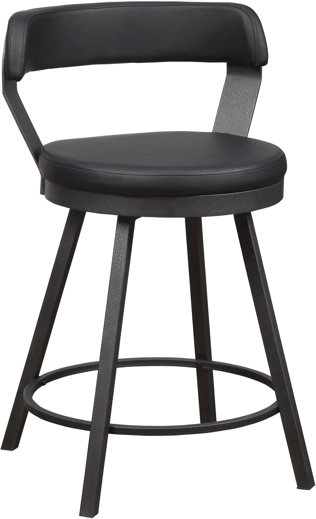 Appert Matte Black Swivel Counter Height Stool-1
