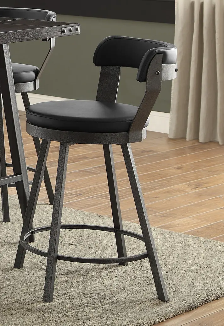 Appert Matte Black Swivel Counter Height Stool-2