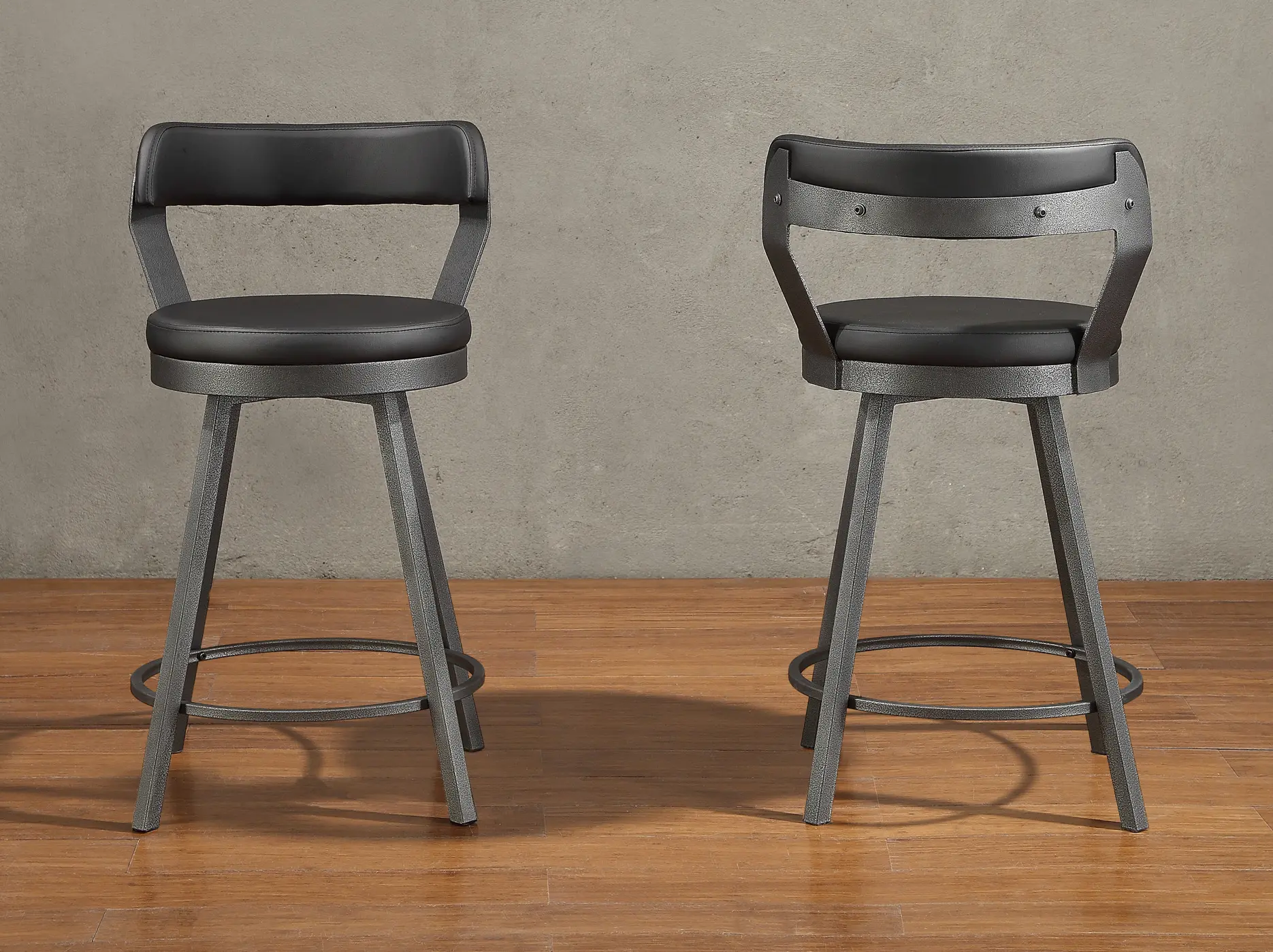 Appert Matte Black Swivel Counter Height Stool-3