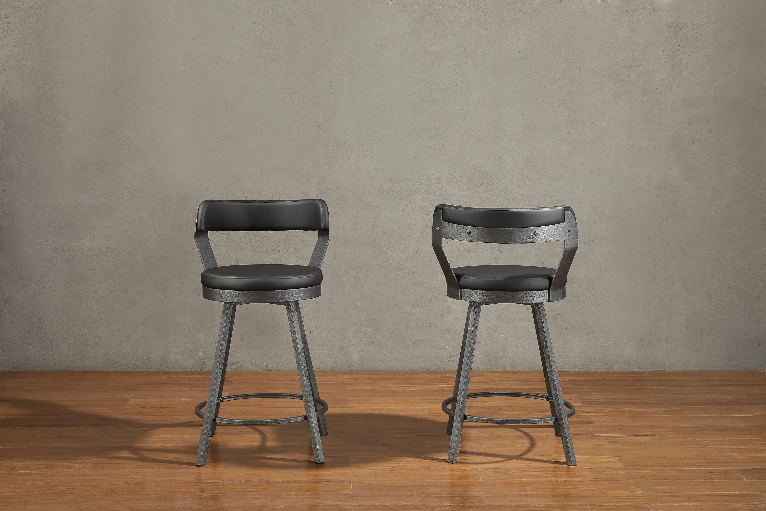 Appert Matte Black Swivel Counter Height Stool-6