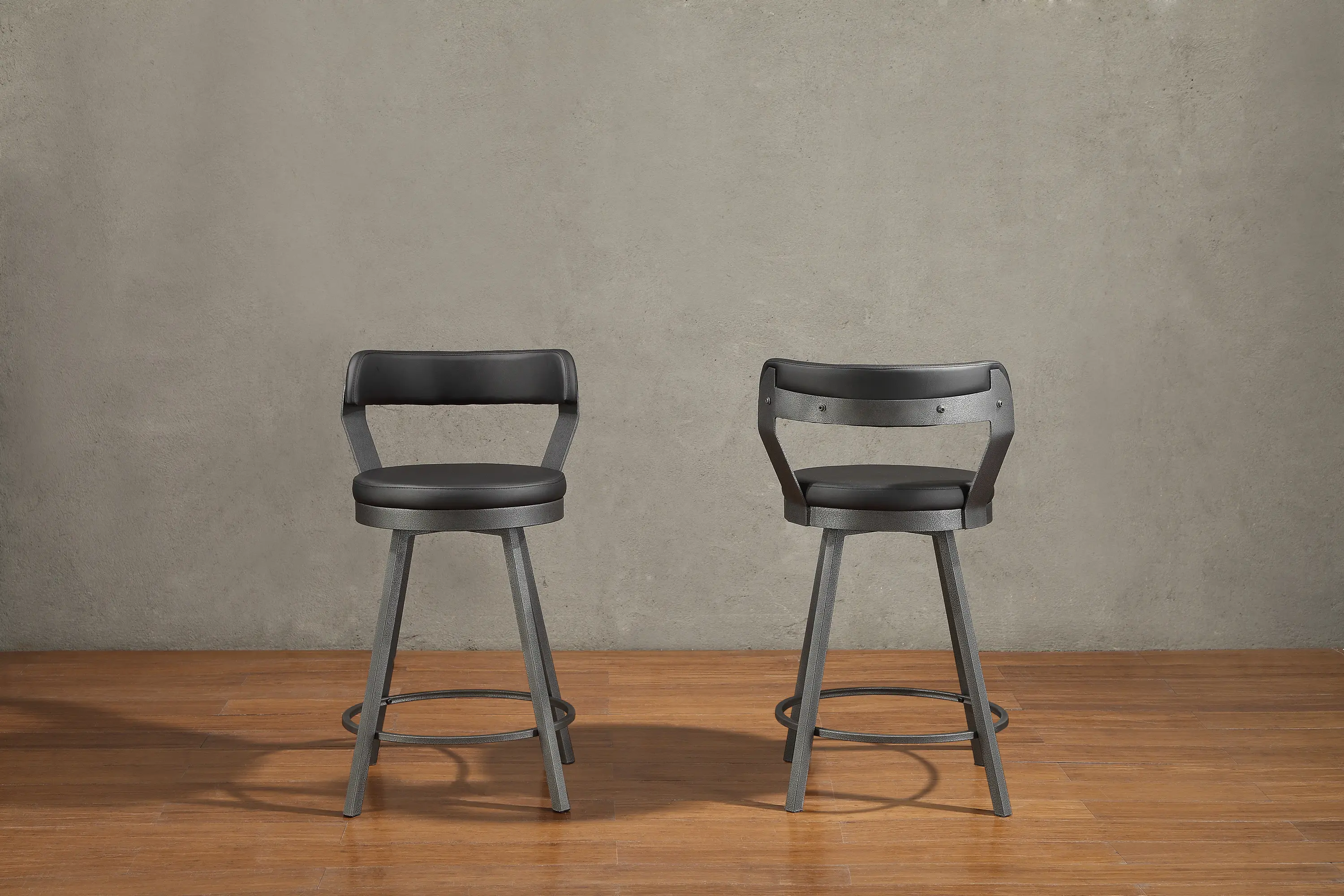 Appert Matte Black Swivel Counter Height Stool-7