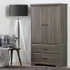 10604 Versa Gray Maple Two-Door Armoire with Drawers - South Shore