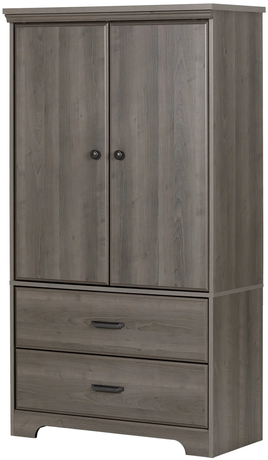 10604 Versa Gray Maple Two-Door Armoire with Drawers - South Shore-1