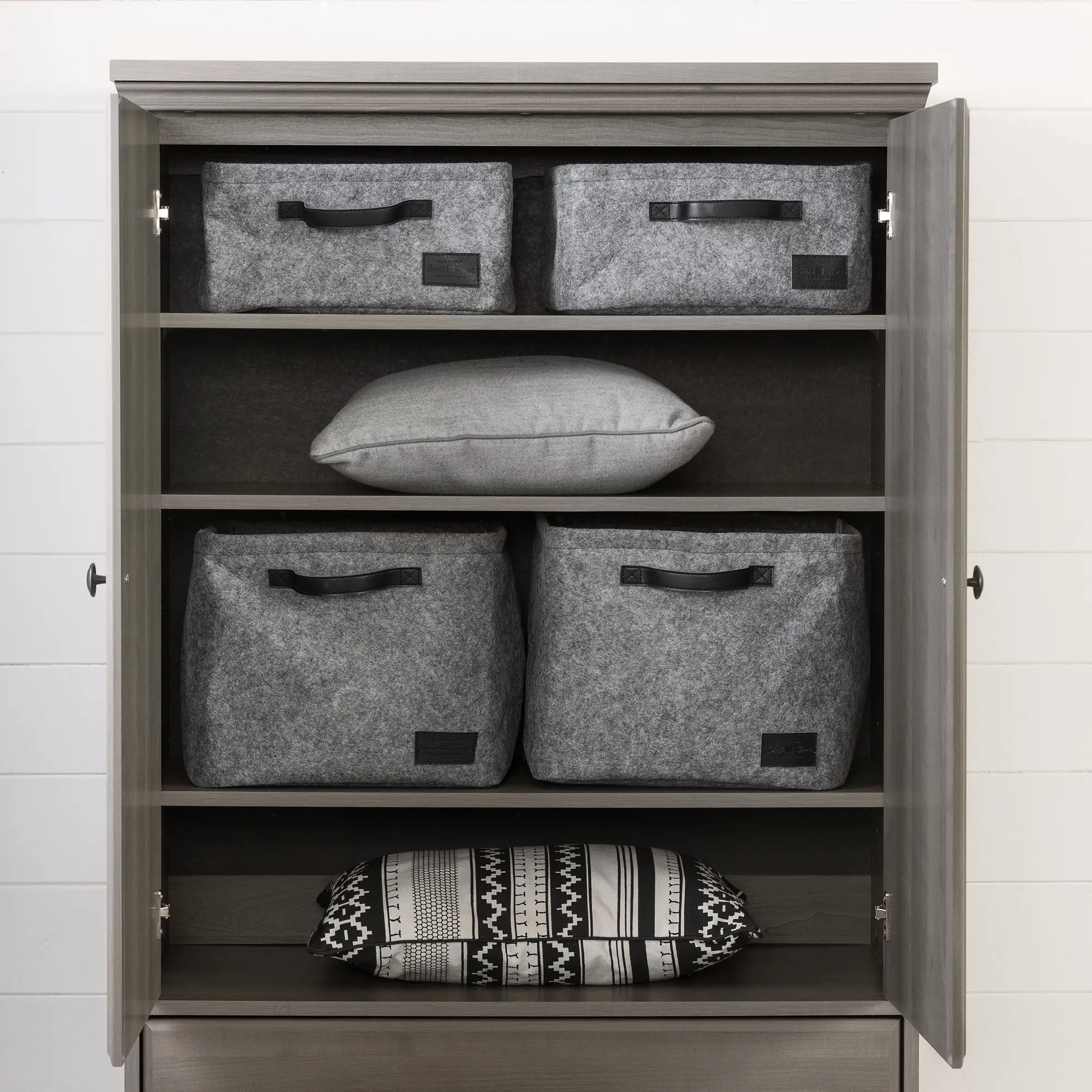 10604 Versa Gray Maple Two-Door Armoire with Drawers - South Shore-3