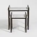 Gun Metal and Marble Nesting Tables - Set of 2