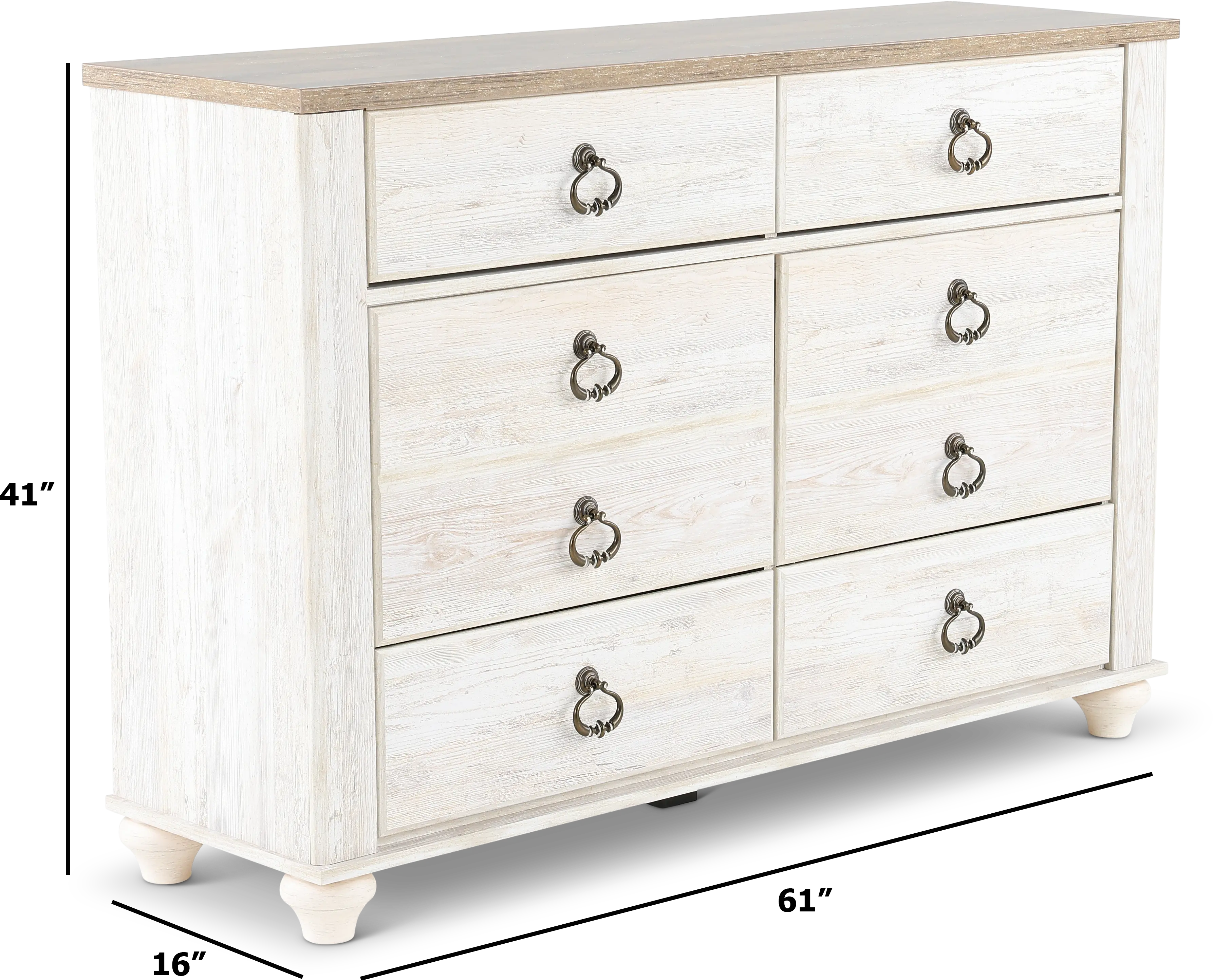 Millhaven Whitewash Dresser-3