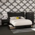 3107A4 Step One Black 4 Piece Full Size Bedroom Set - South Shore