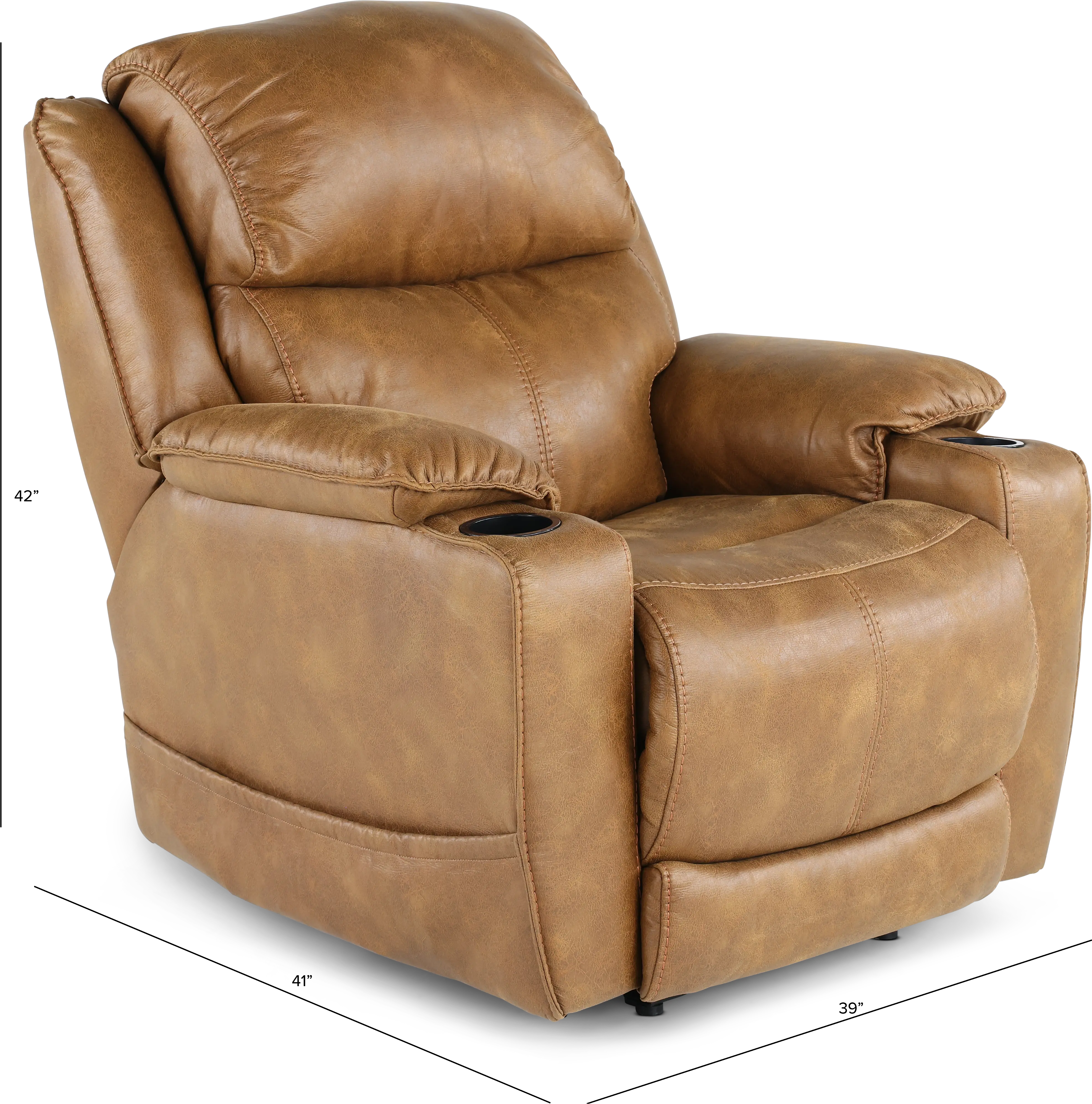 Starship Saddle Brown Power Recliner-3