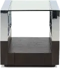 Revere Graphite and Chrome Glass Top End Table