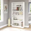 WL12417 White 5-Shelf Bookcase - Bush Furniture