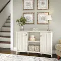 SAS147AW-03 Salinas Antique White Storage Sideboard - Bush Furniture