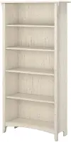 SAB132AW-03 Salinas Antique White 5-Shelf Bookcase