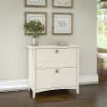 SAF132AW-03 Salinas Antique White 2 Drawer Lateral File Cabinet - Bush Furniture