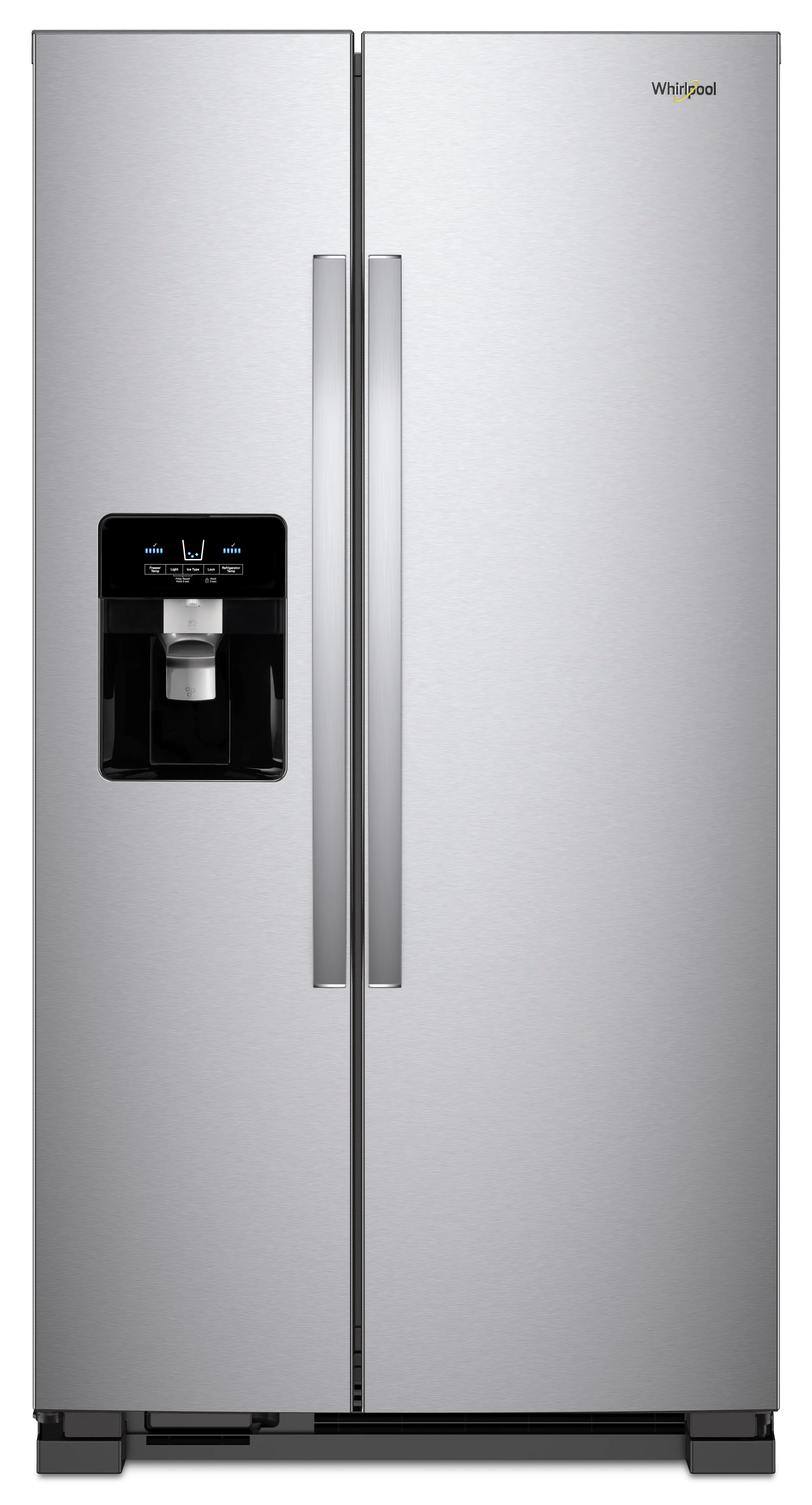 WRS325SDHZ Whirlpool 24.55 Cu. Ft. Side‑by‑Side Refrigerator with External Ice and Water Dispenser – Stainless Steel-1