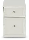 Catrina White Two Drawer Rolling File Cabinet