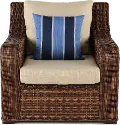 Tortola Wicker and Linen Outdoor Patio Chair