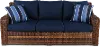 Tortola Navy Wicker Patio Sofa